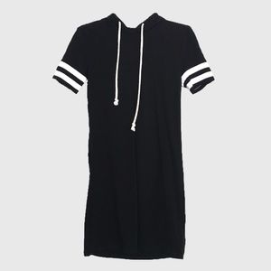 Black Hooded Tshirt Dress